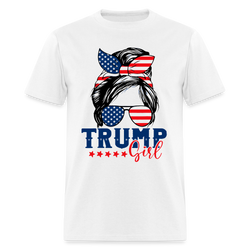 Trump Girl Messy Bun Trump T Shirt - white