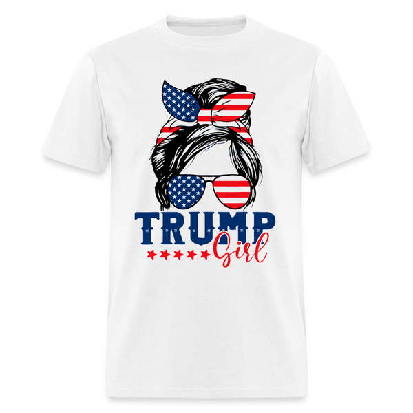 Trump Girl Messy Bun Trump T Shirt - white