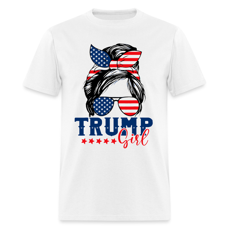 Trump Girl Messy Bun Trump T Shirt - white