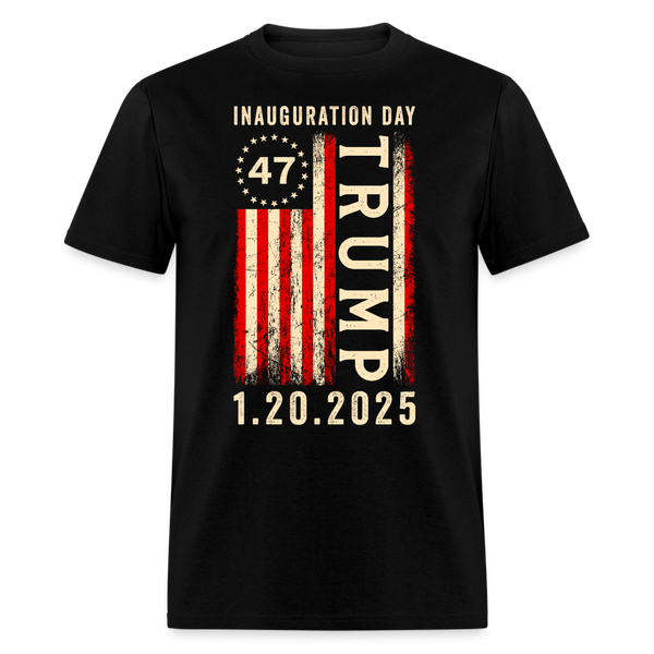 Inauguration Day Trump 47th President Vintage US Flag T Shirt - black