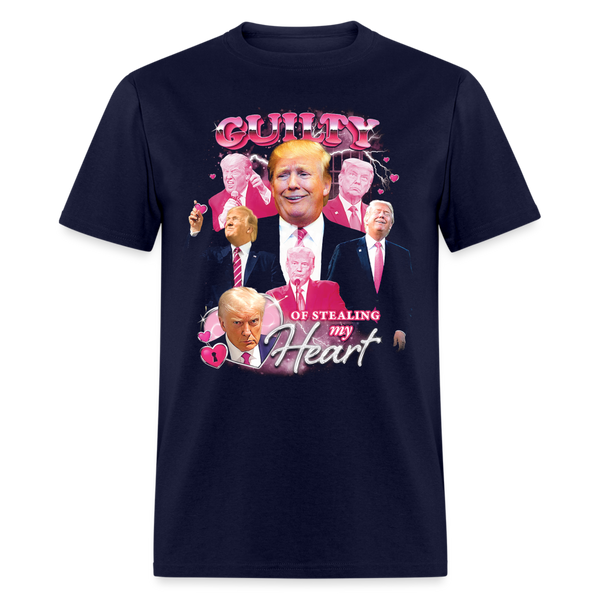 Guilty Of Stealing My Heart Trump T Shirt - navy