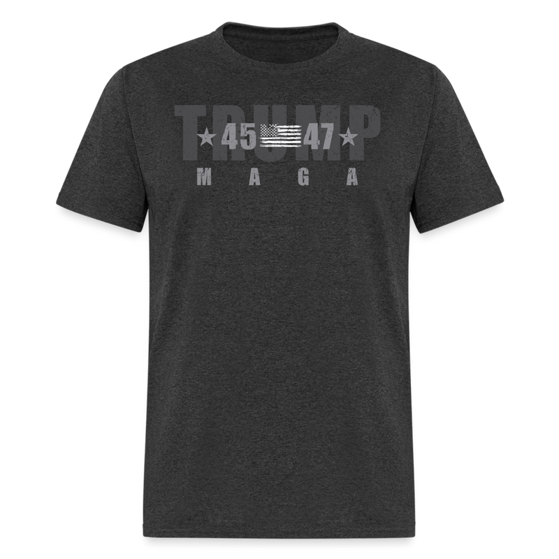 Trump 45-47 MAGA T Shirt - heather black