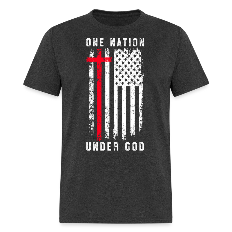 One Nation Under God T Shirt - heather black