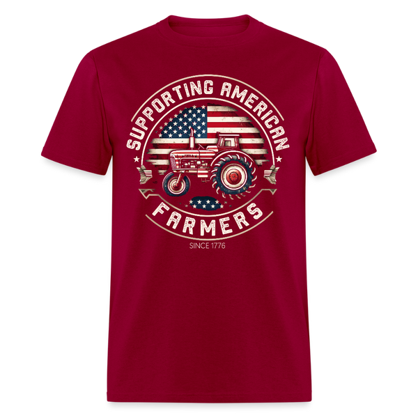 Supporting American Farmers Since 1776 T Shirt - dark red