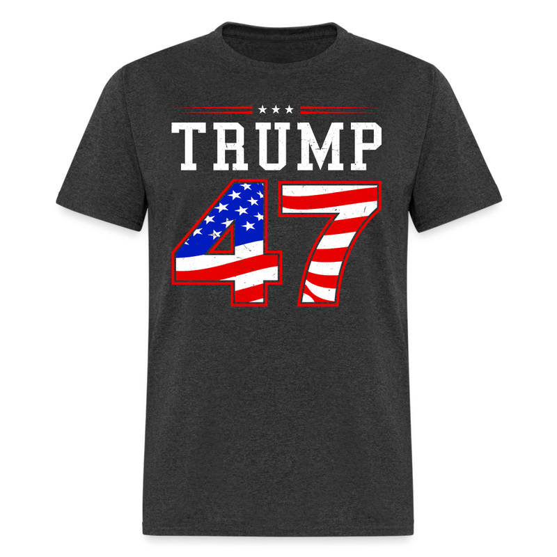 President Donald Trump Inauguration Day 2025 USA Flag T Shirt - heather black