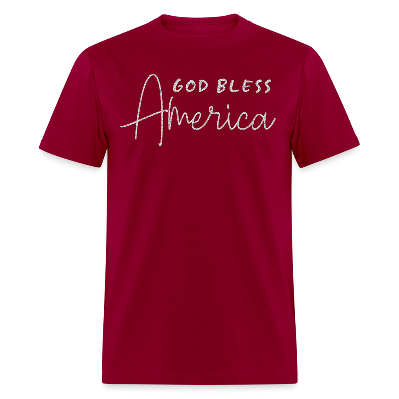 God Bless America T Shirt - dark red