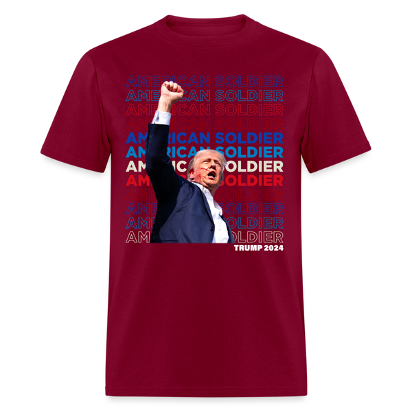 American Soldier T Shirt - burgundy