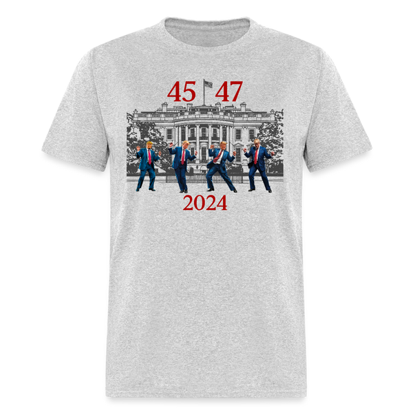 Trump Dance White House 45 47 2024 T Shirt - heather gray