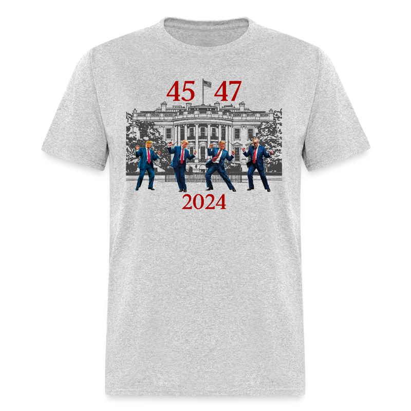 Trump Dance White House 45 47 2024 T Shirt - heather gray