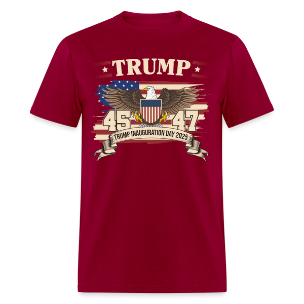 Trump 45 47 Inauguration Day 2025 T Shirt - dark red