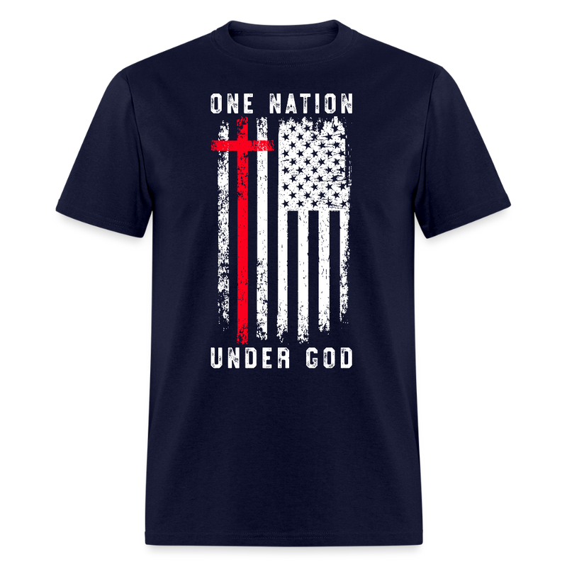 One Nation Under God T Shirt - navy