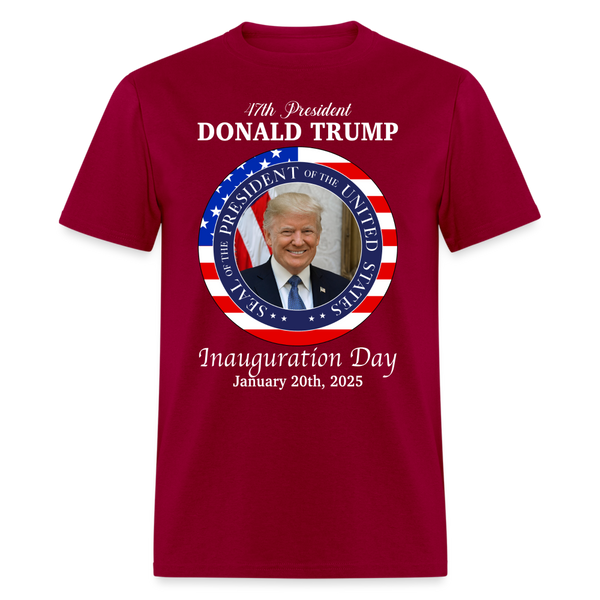 47th President Donald Trump Inauguration Day 2025 T Shirt - dark red