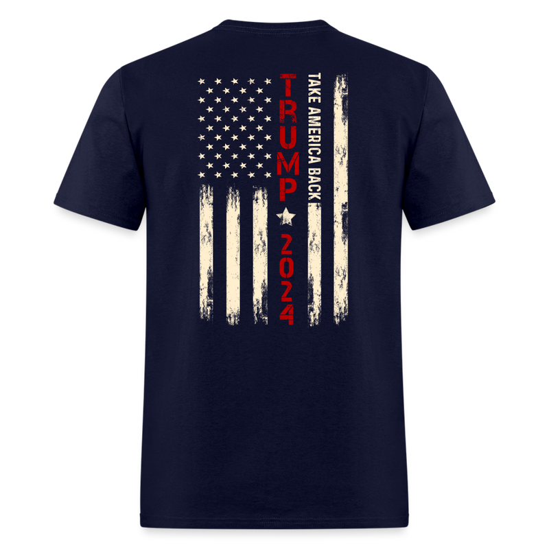 45 47 Trump 2024 Take American Back US Flag T Shirt - navy