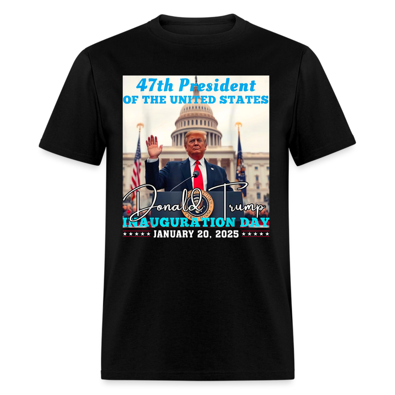 President Donald Trump Inauguration Day 2025 Party T Shirt - black