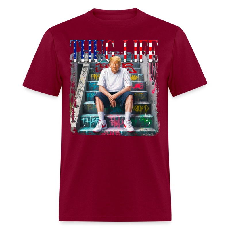 Thug Life T Shirt - burgundy