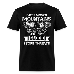 Faith Moves Mountains T Shirt - black