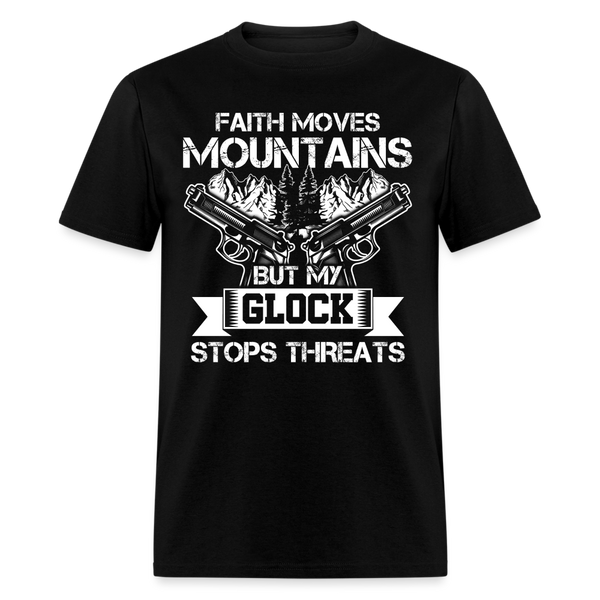 Faith Moves Mountains T Shirt - black