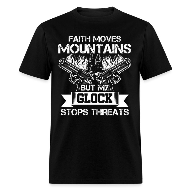 Faith Moves Mountains T Shirt - black