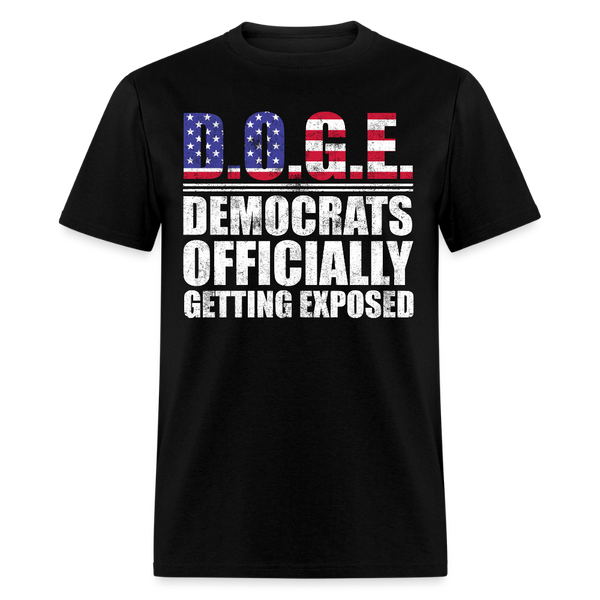 D.O.G.E Democrats Officially Getting Exposed T Shirt - black