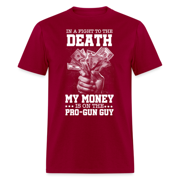 In A Fight To The Death T Shirt - dark red