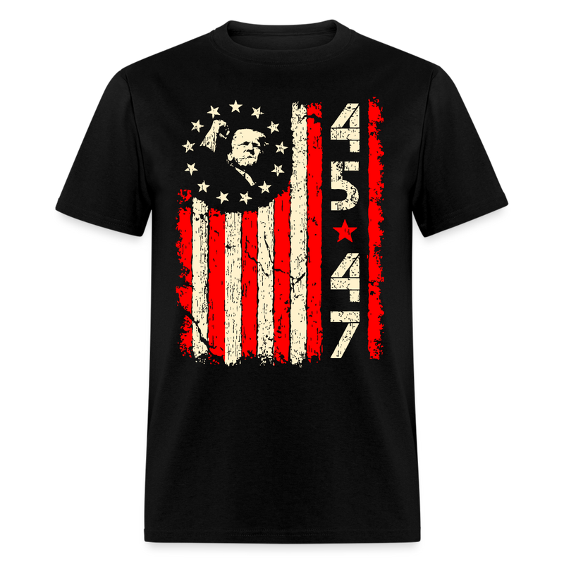 45 47 Trump President Inauguration USA Retro T Shirt - black