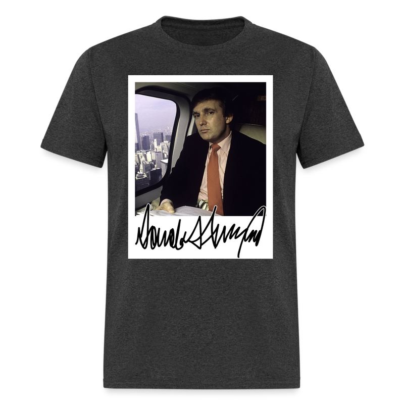 Donald J. Trump Portrait Signature Signed T Shirt - heather black