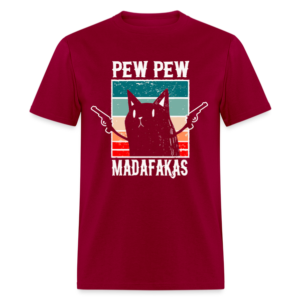 Pew Pew Madafakas T Shirt - 2 - dark red