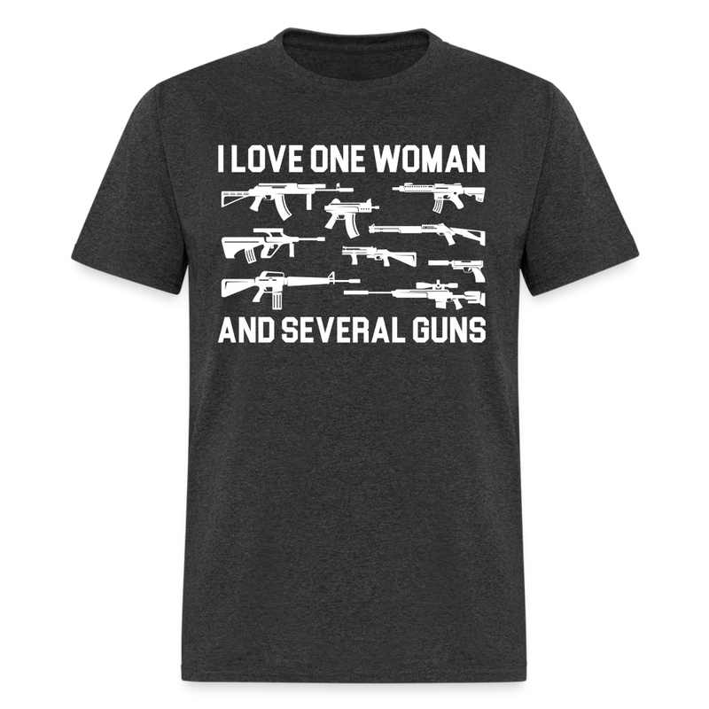 I Love One Woman And Several Guns T Shirt - heather black