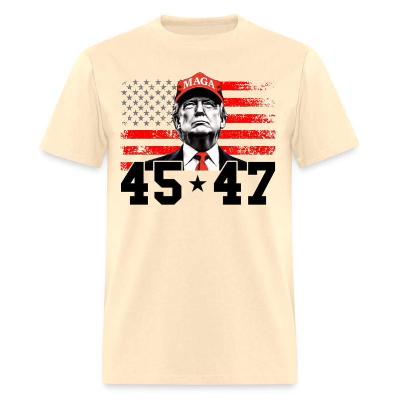 45 47 MAGA Trump Patriotic T Shirt - natural