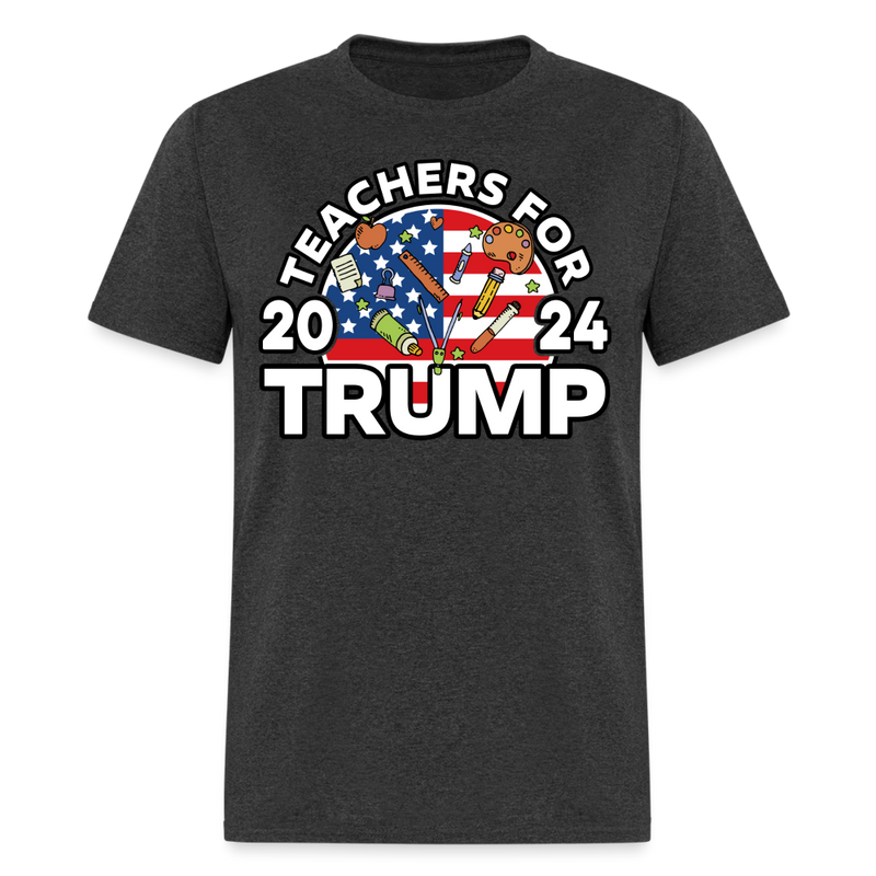 Teachers For Trump 2024 T Shirt - heather black