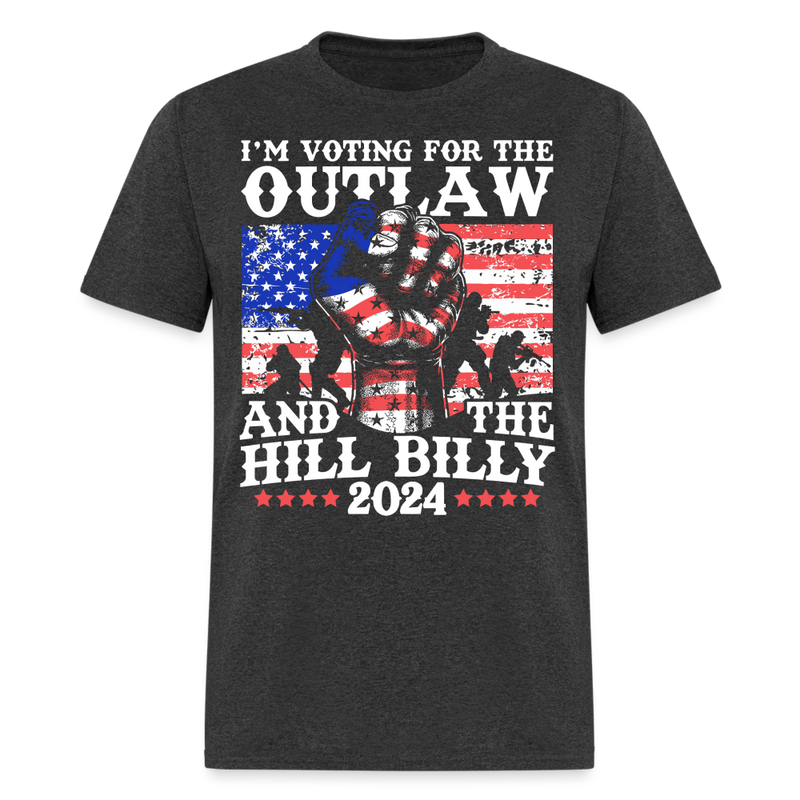 Voting For The Outlaw And the Hillbilly T Shirt - heather black