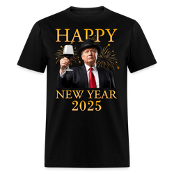 Happy New Year 2025 Trump T Shirt - black