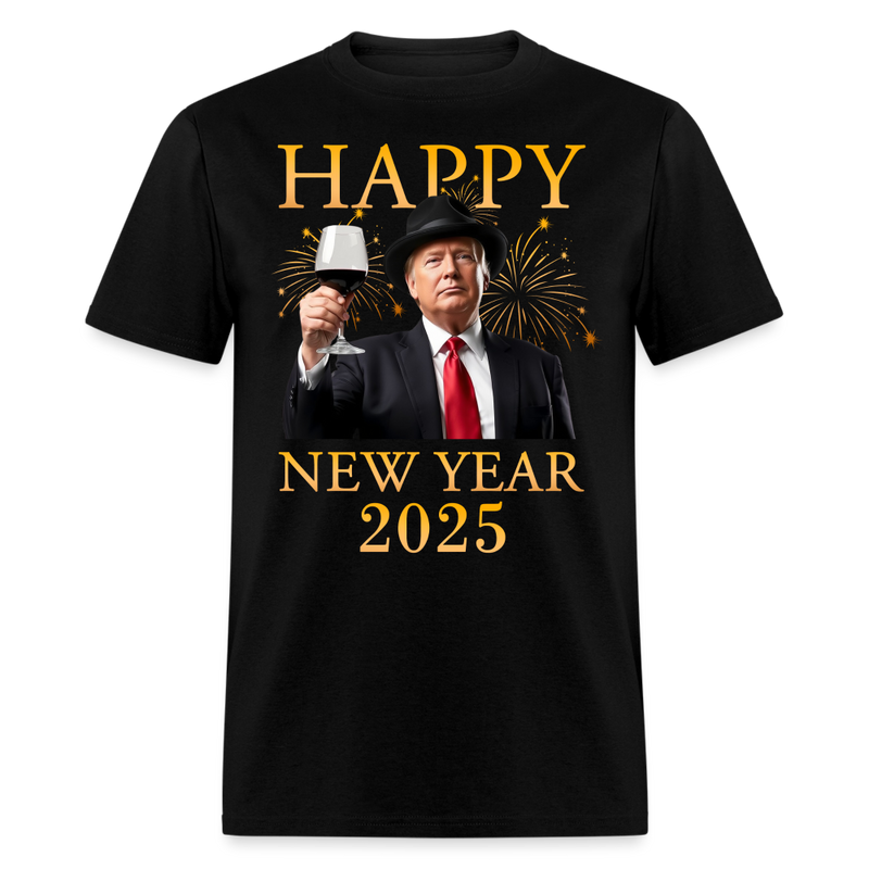 Happy New Year 2025 Trump T Shirt - black