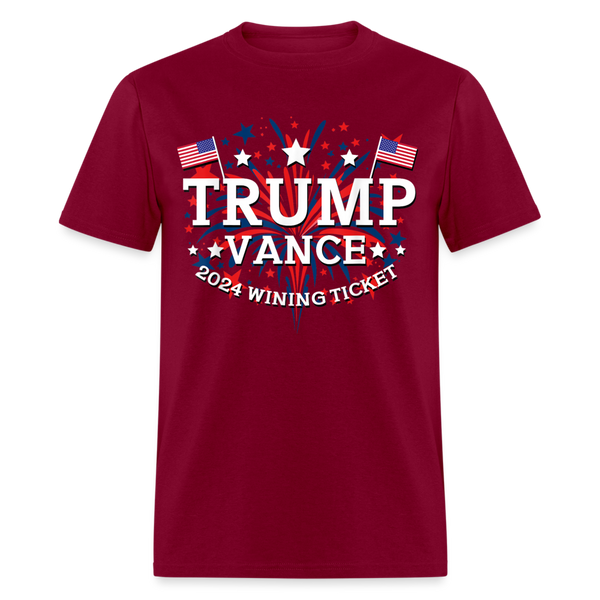 Trump Vance 2024 Winning Ticket 2 T Shirt - burgundy