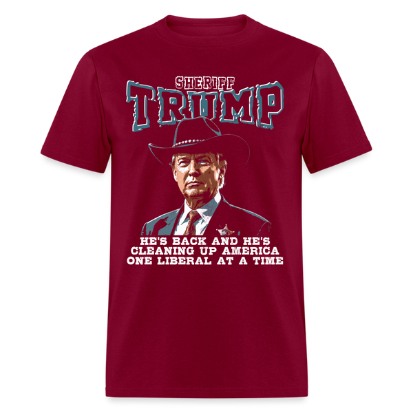 Sheriff Trump T Shirt - burgundy