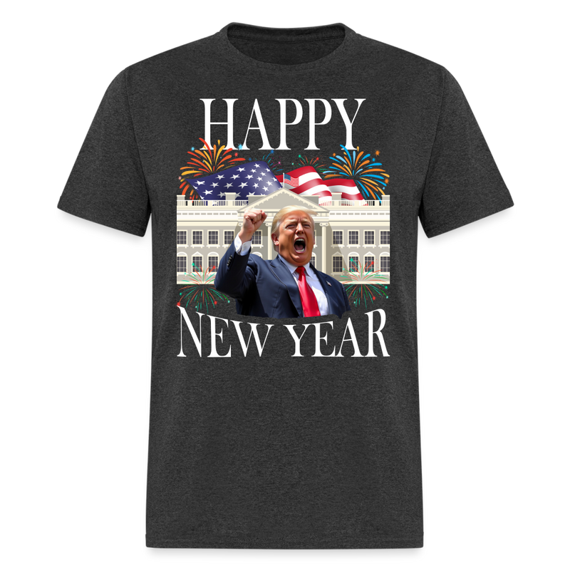 Happy New Year Party 2025 Trump T Shirt - heather black