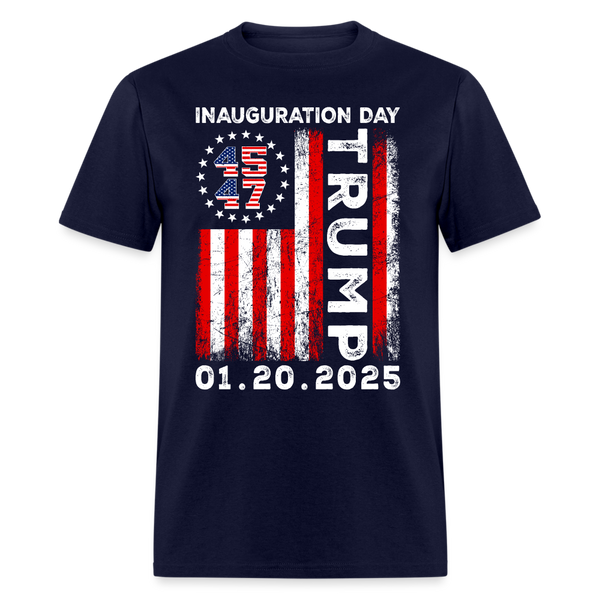 Donald Trump Inauguration Day 2025 US Flag T Shirt - navy