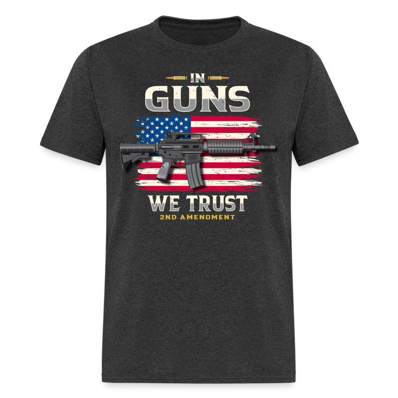 In Guns We Trust 2nd Amendment T Shirt - heather black