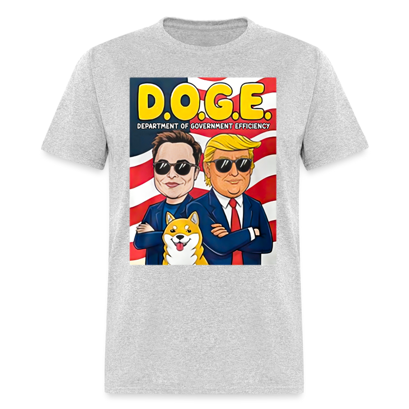 Elon Musk And Trump DOGE Department Of Government Efficiency T Shirt - heather gray