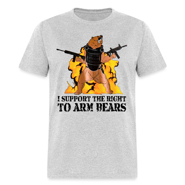 I Support The Right to Arm Bears T Shirt - heather gray