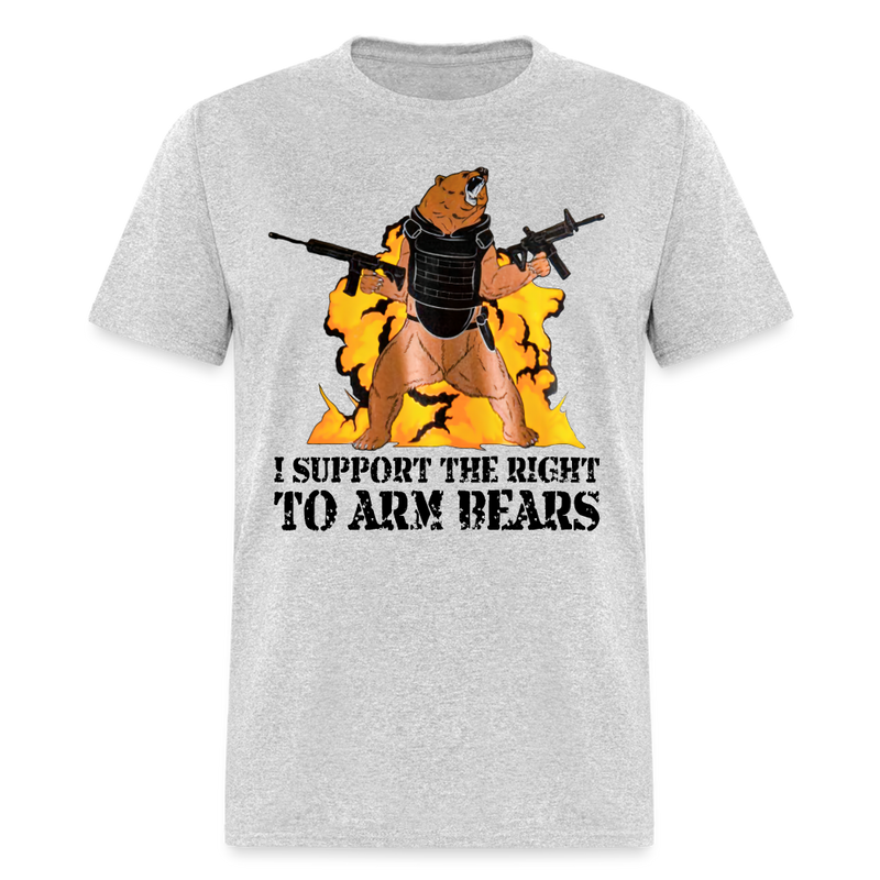 I Support The Right to Arm Bears T Shirt - heather gray