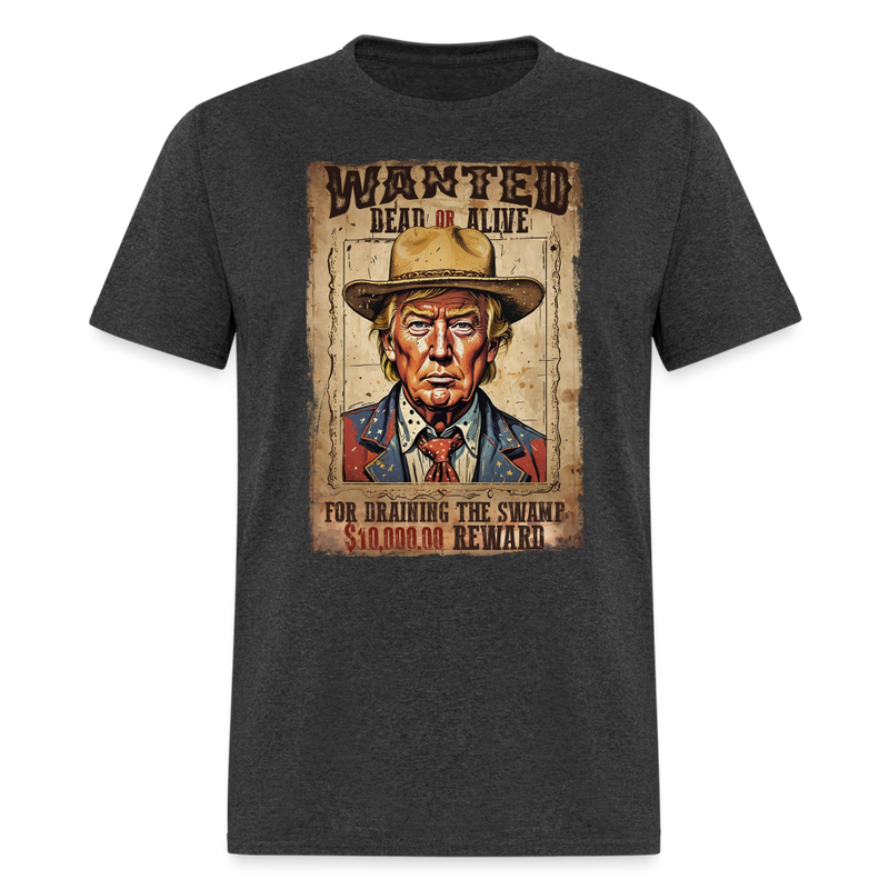 Wanted Dead Or Alive T Shirt - heather black