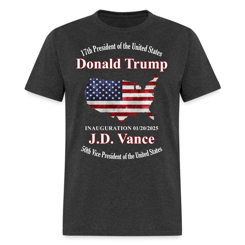 Inauguration Day 2025 47th President Donald Trump T Shirt - heather black