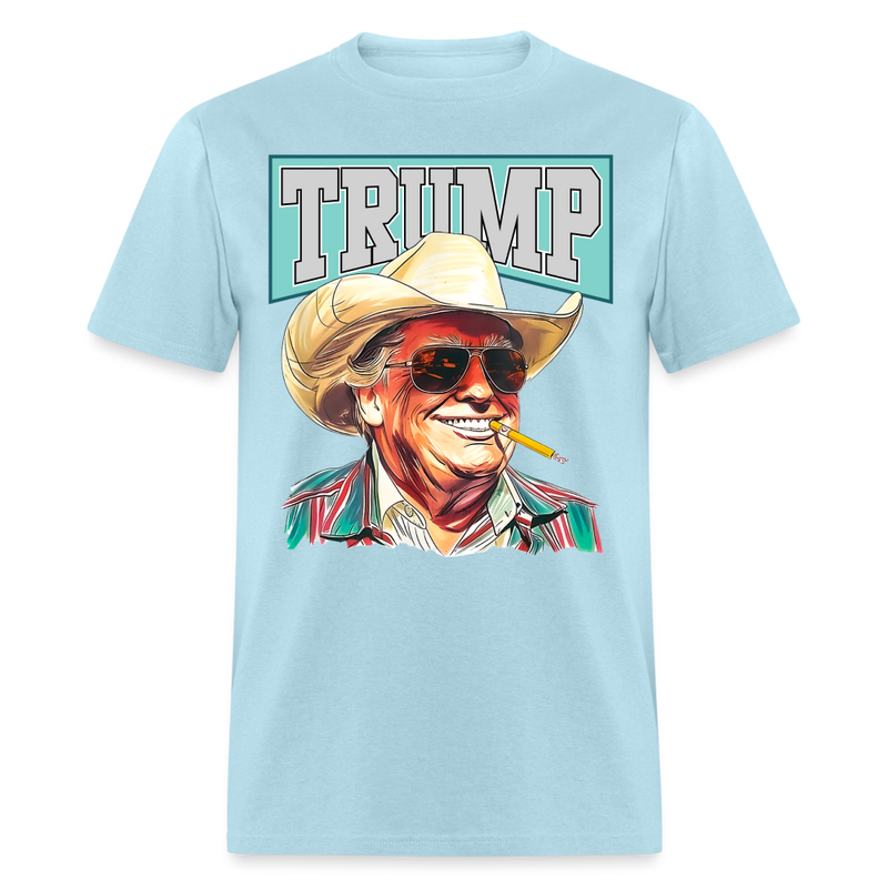 Trump Cowboy T Shirt - powder blue