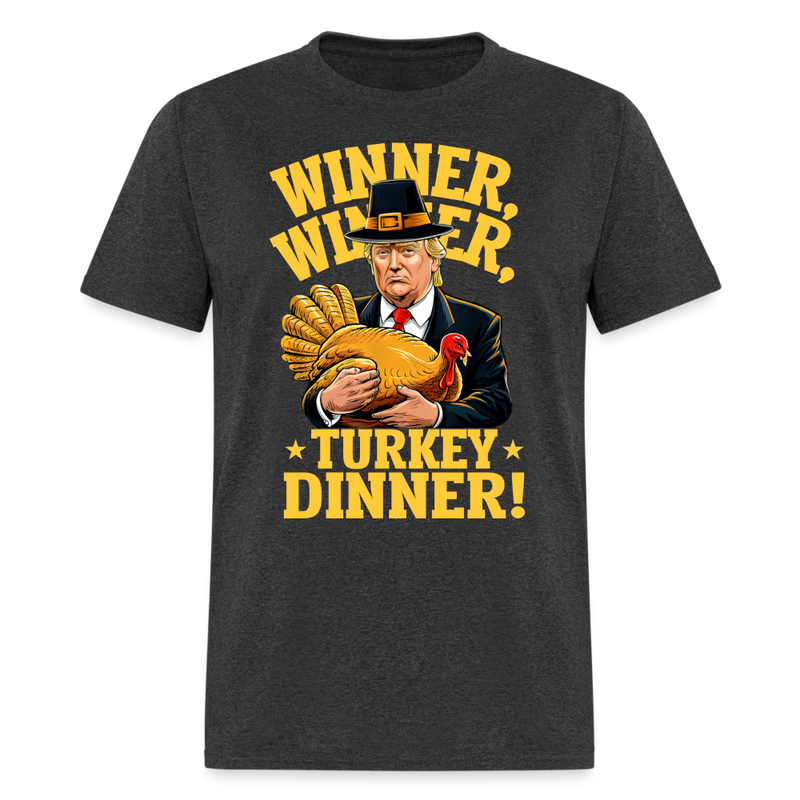 Funny Trump Winner Turkey Dinner Thanksgiving T Shirt - heather black