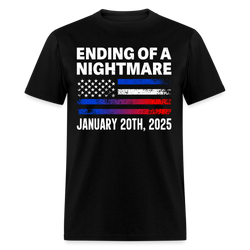 Ending Of A Nightmare Inauguration US Flag T Shirt - black