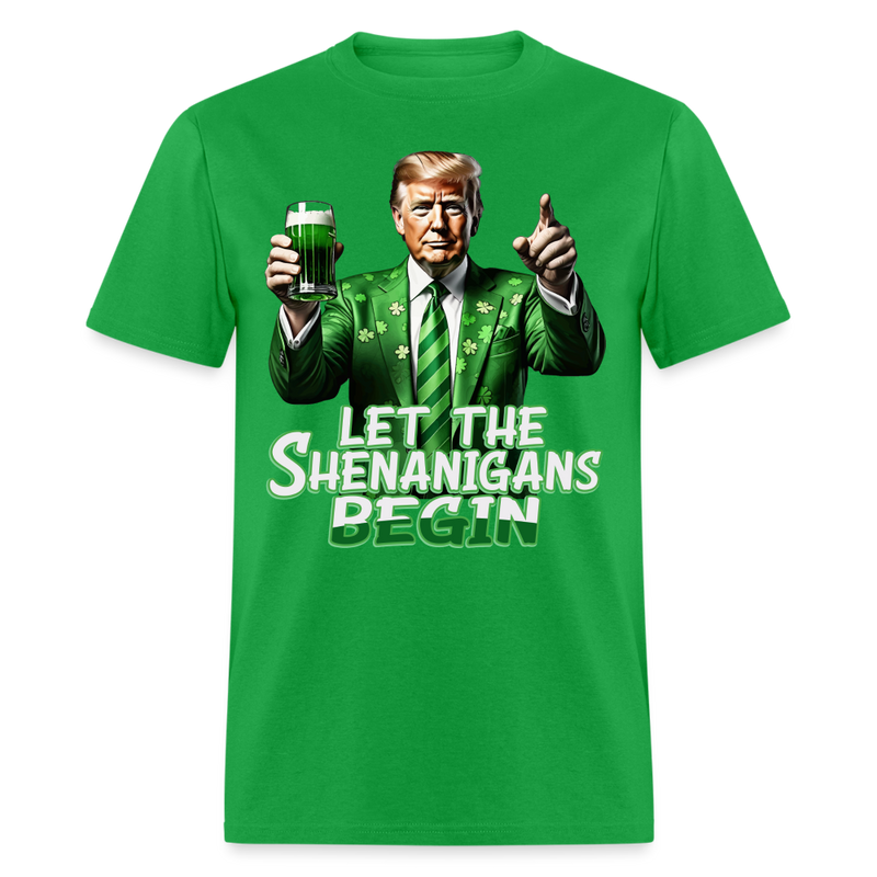 Let The Shenanigans Begin T Shirt - bright green