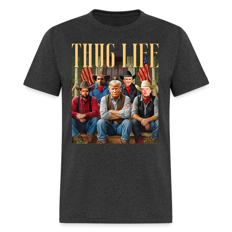 Thug Life Cowboy Vintage T Shirt - heather black