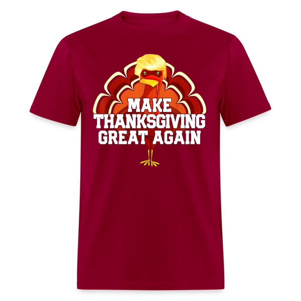 Make Thanksgiving Great Again Trump Turkey T Shirt - dark red