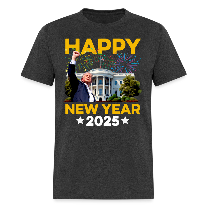 Happy New Year 2025 New Year New America T Shirt - heather black